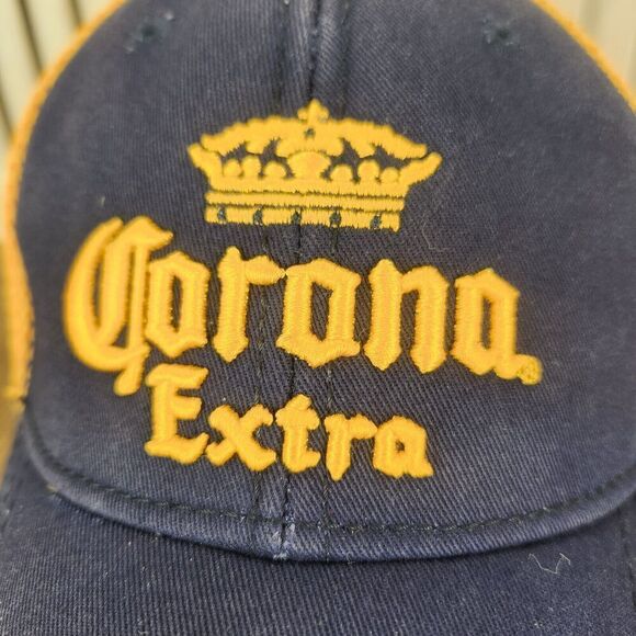 Corona Extra Hat Cap Fitted OSFA Blue Yellow Modelo Beer Cerveza Beach Crown Sun - Picture 3 of 12
